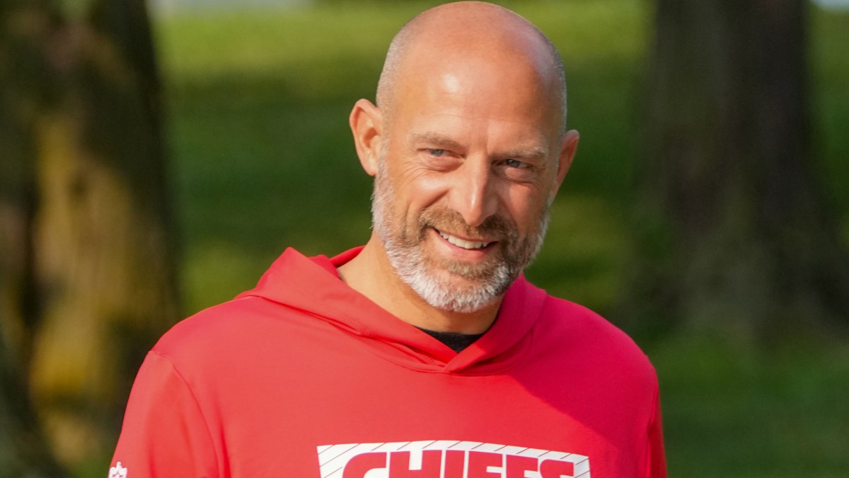 Kansas City Chiefs offensive coordinator Matt Nagy walks from the locker room to the fields ahead of NFL training camp.