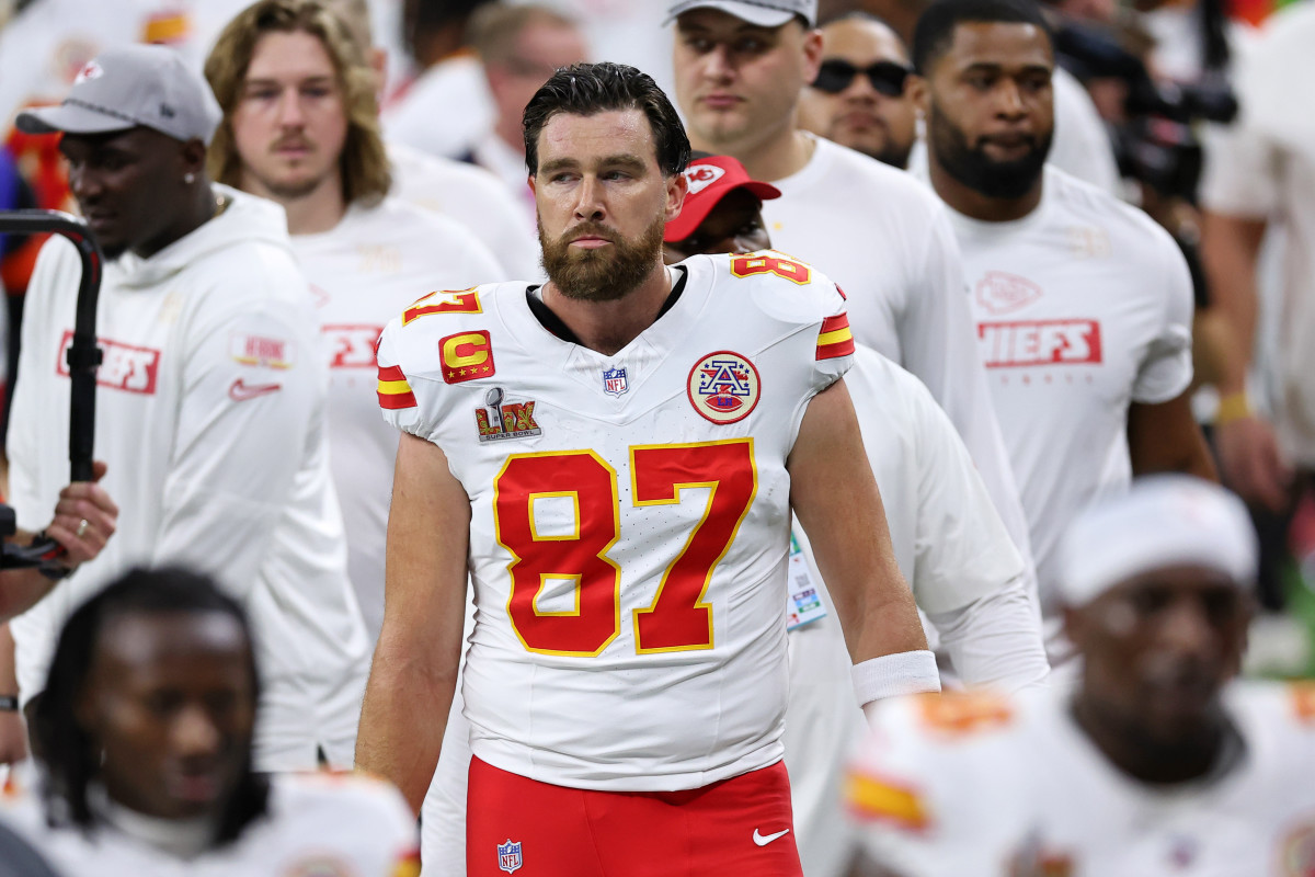 Kansas City Chiefs tight end Travis Kelce during Super Bowl LIX.