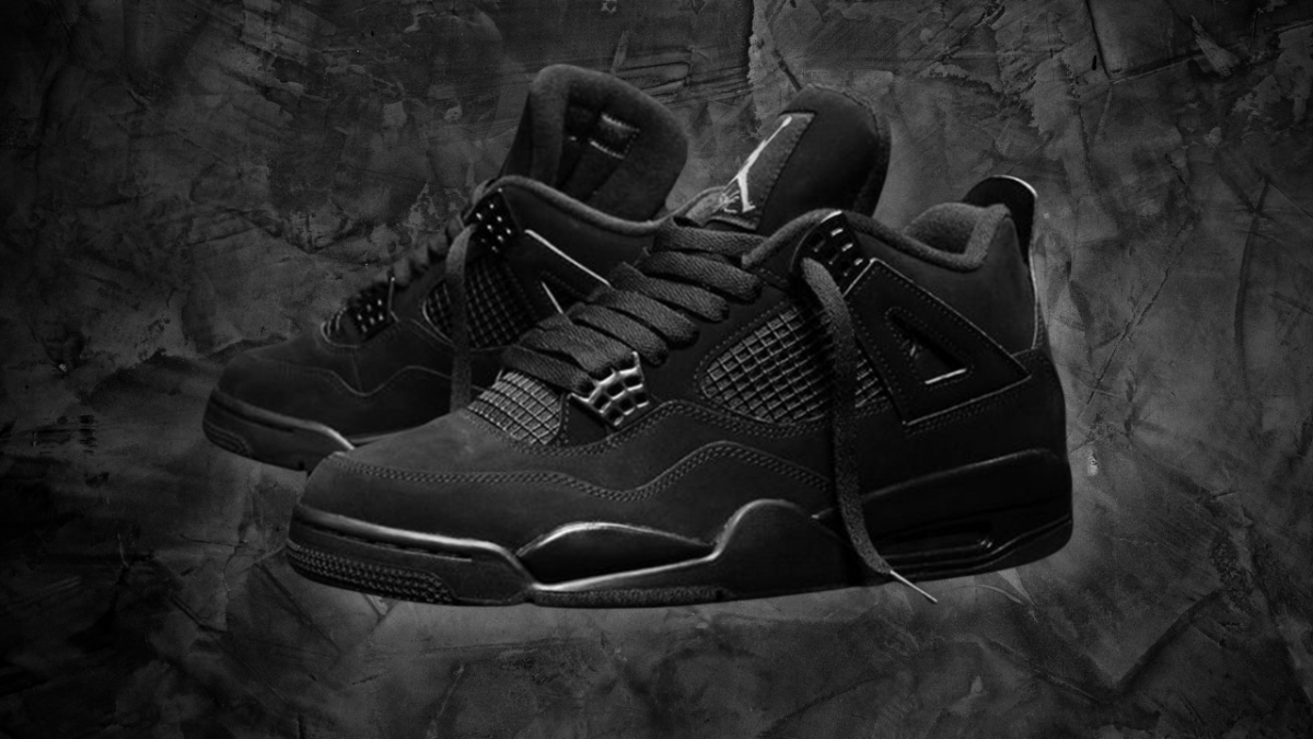 black cat 4s on feet