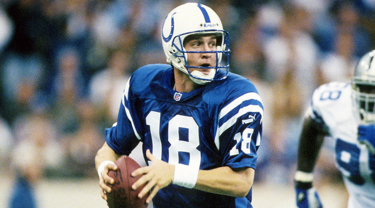 Peyton Manning playing for the Indianapolis Colts