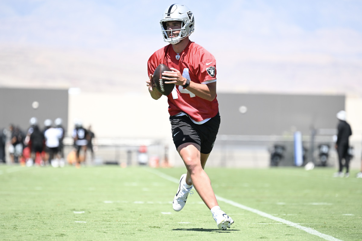 Former Las Vegas Raiders QB Carter Bradley (14).