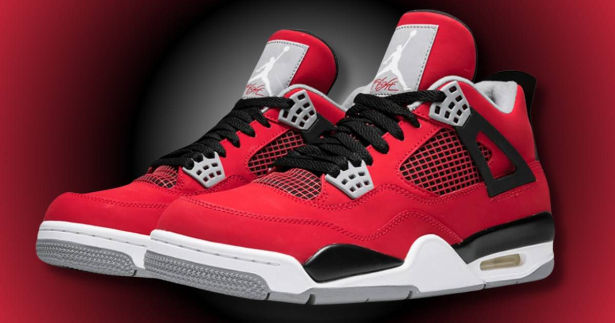 シューズ(男性用) NIKE AIR JORDAN 4 RETRO TORO BRAVO Nike Air Jordan 4 Retro Toro Bravo Red Sneakers Men's 10 D
