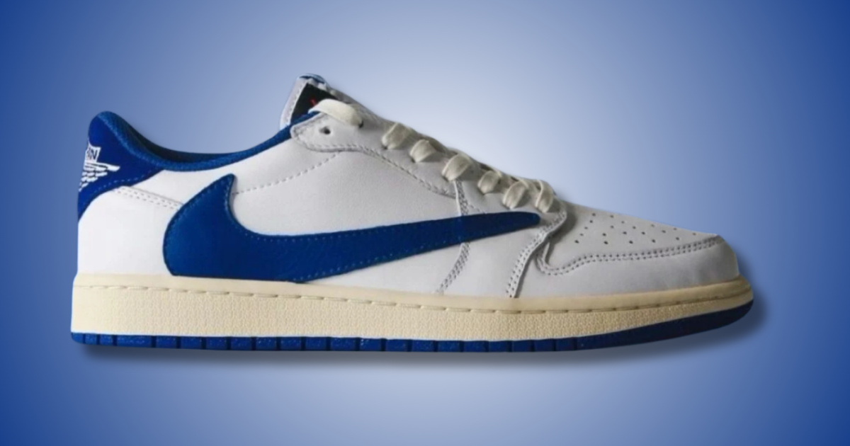 Travis Scott x Fragment Air Jordan 1 Low Sail Military Blue