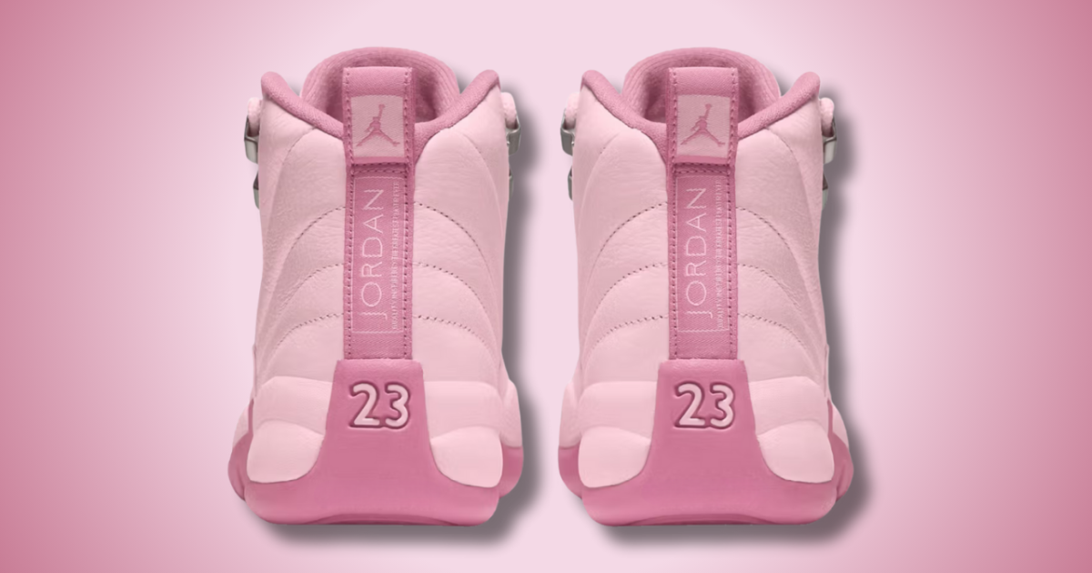 jordan 12 pink and black womens