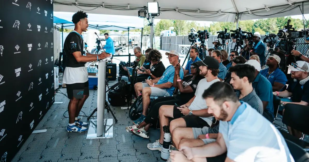 Commanding the Podium: Bryce Young and Dave Canales Deliver Bold Messages at Camp - Athlon Sports