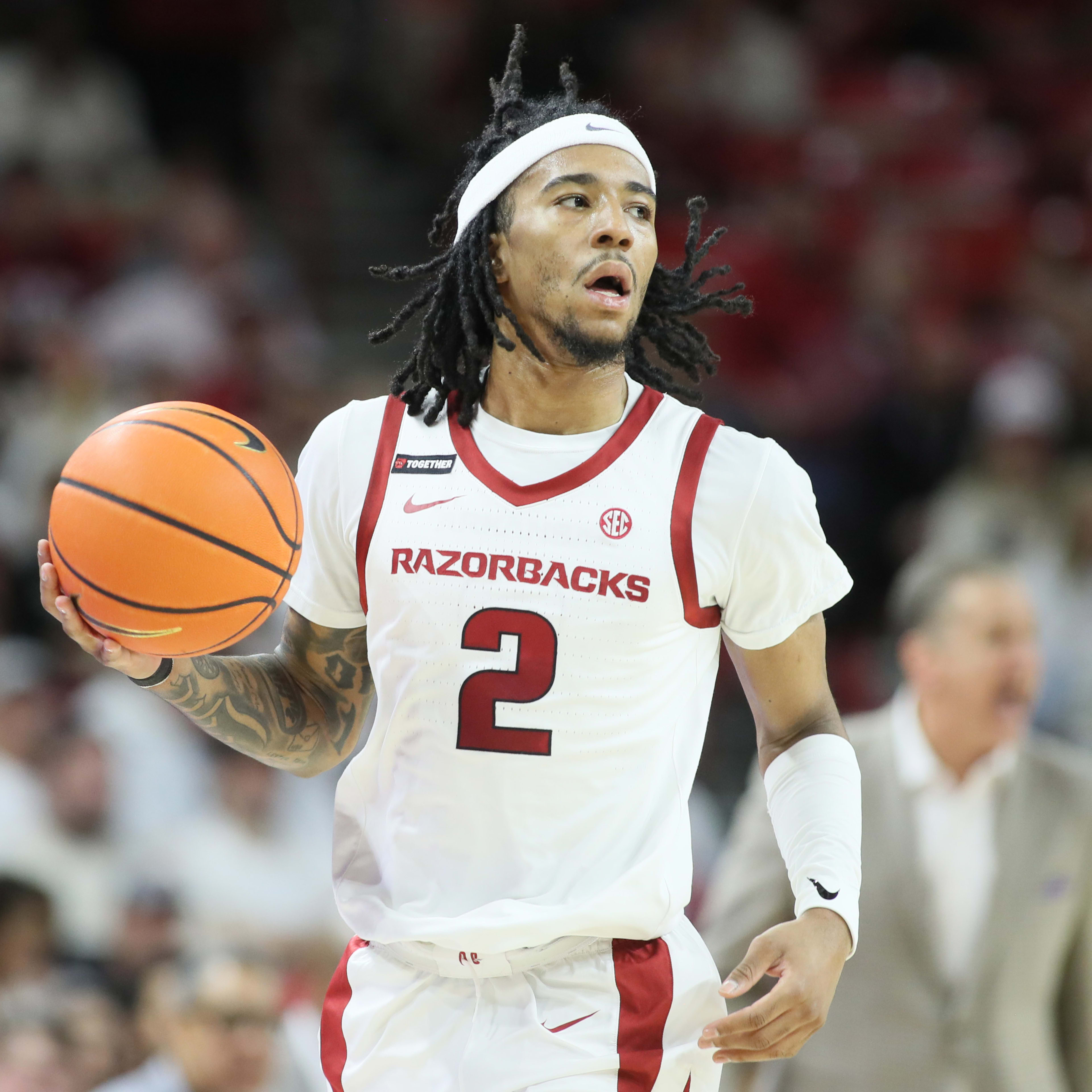 Arkansas Razorbacks guard Boogie Fland (2).