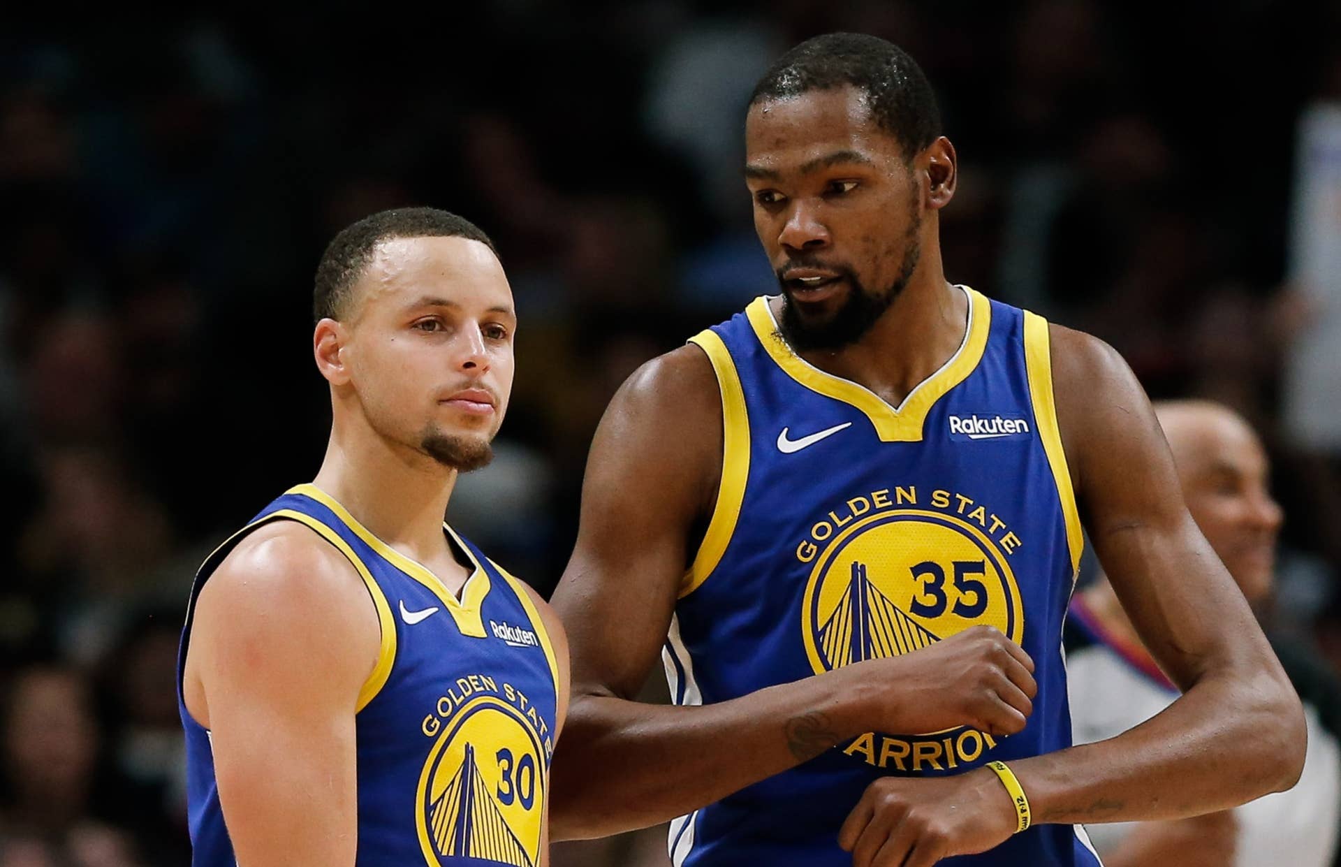 Kevin Durant (right) and Stephen Curry