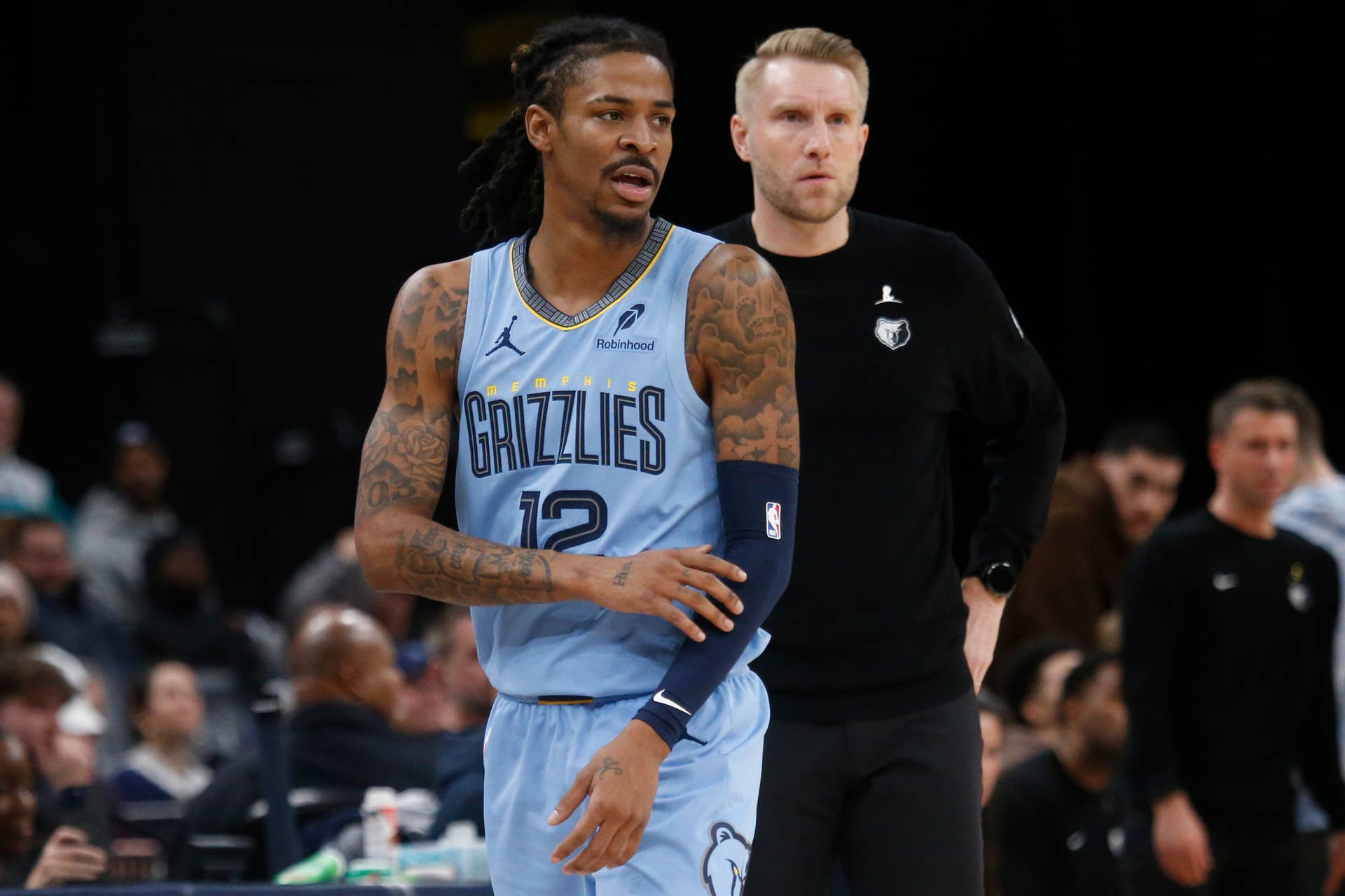 Ja Morant What injured ankle? Ja Morant flies around court helping  main image 4