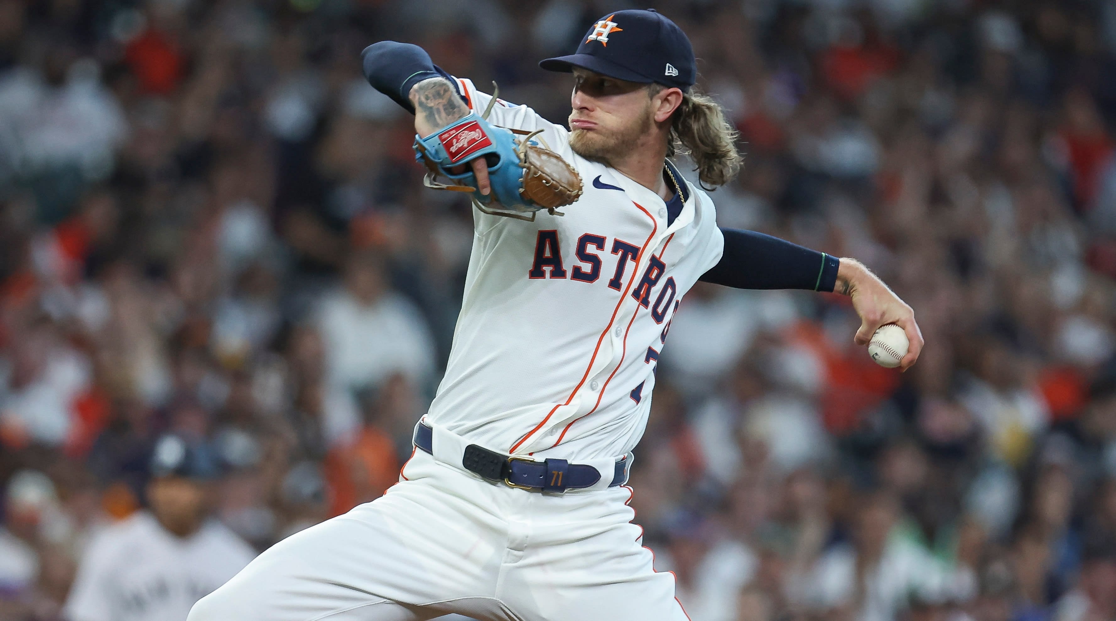 Houston Astros relief pitcher Josh Hader (71).