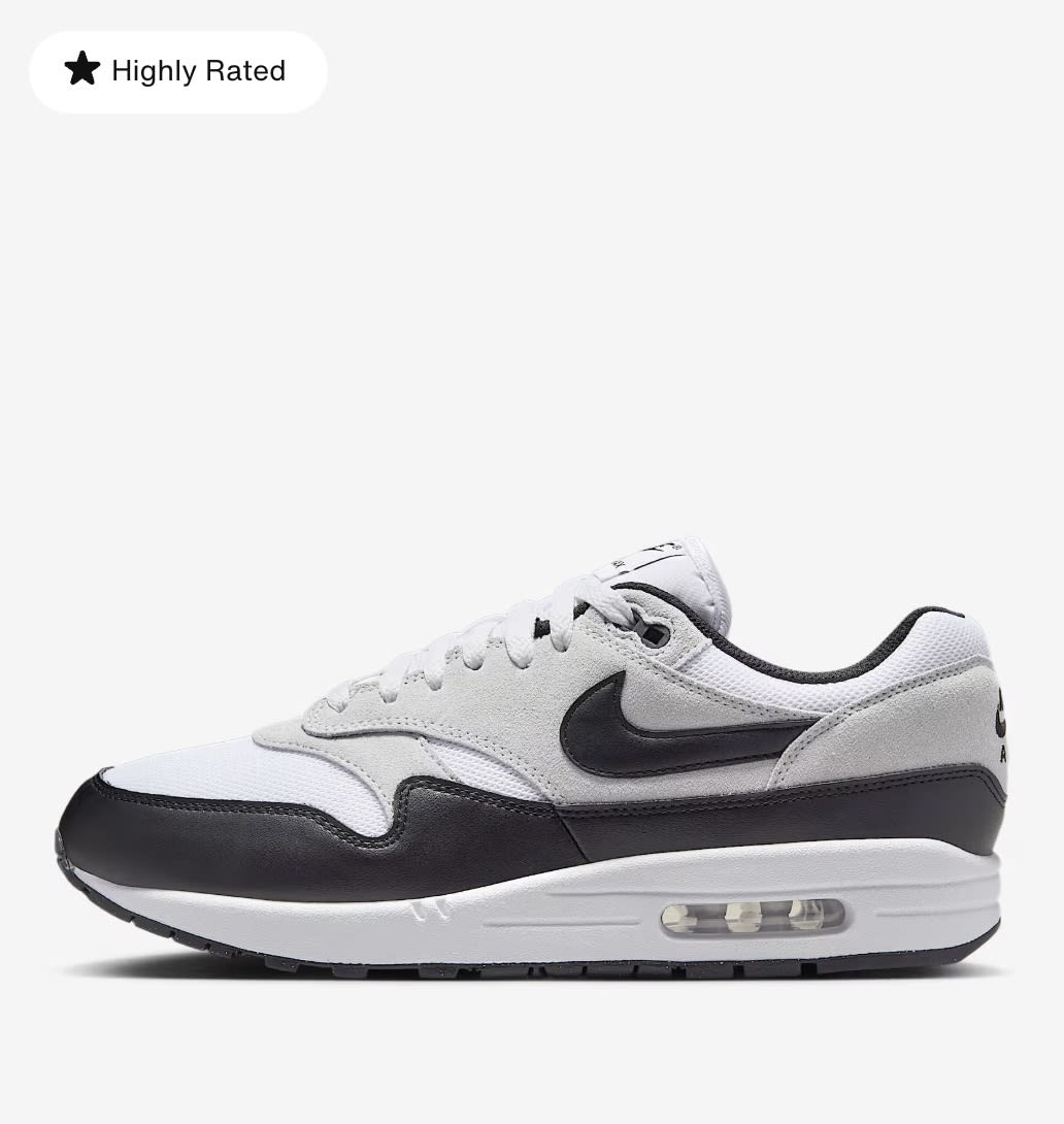 靴 nike / w air max 1 essential / 24cm Size 13 - Nike Air Max 1 Essential White Black for sale