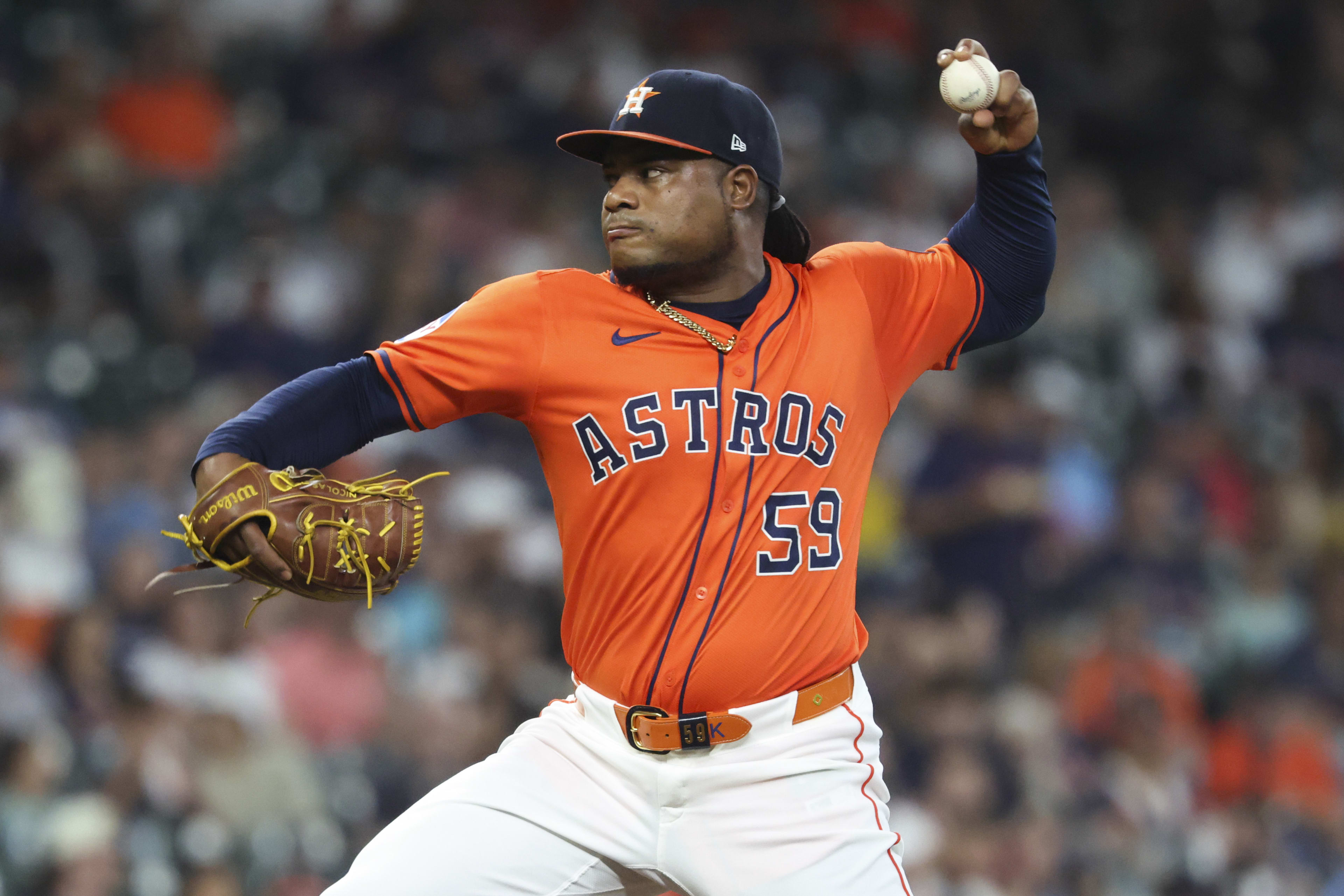 Houston Astros starting pitcher Framber Valdez (59)