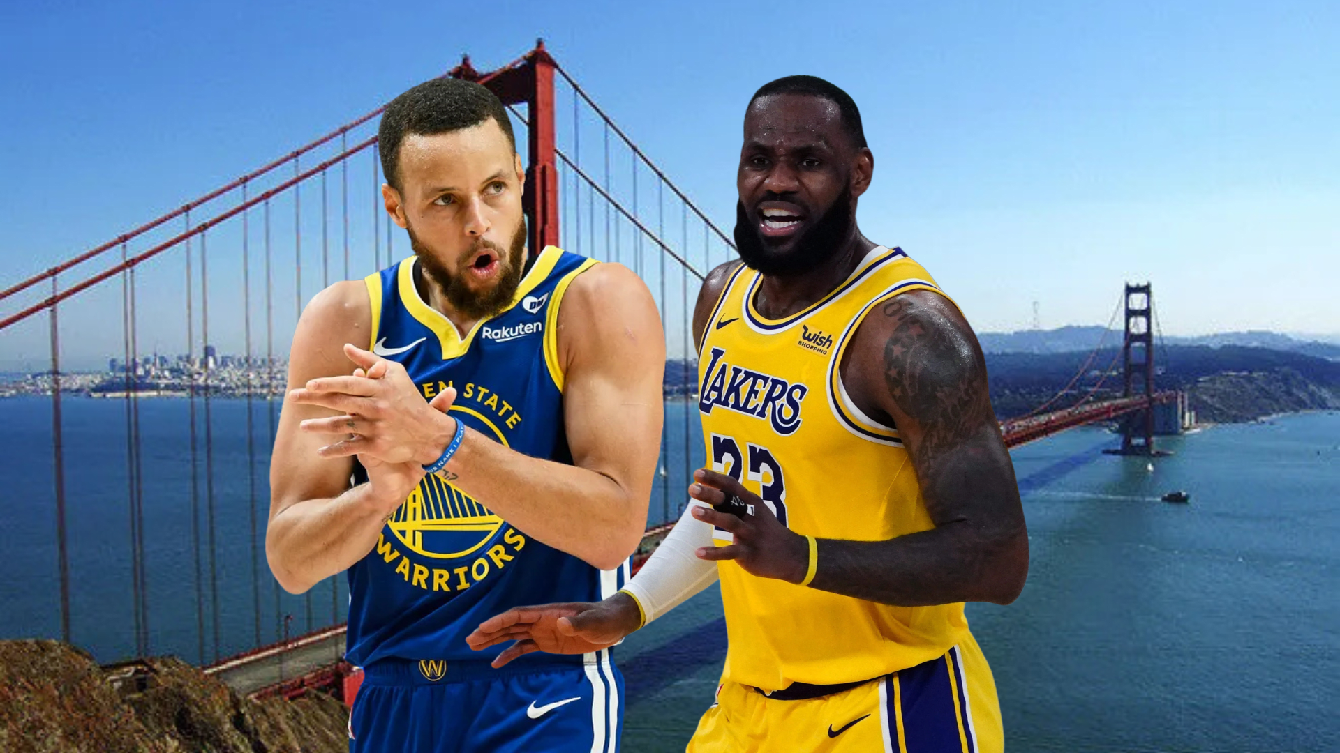 lebron looking at curry