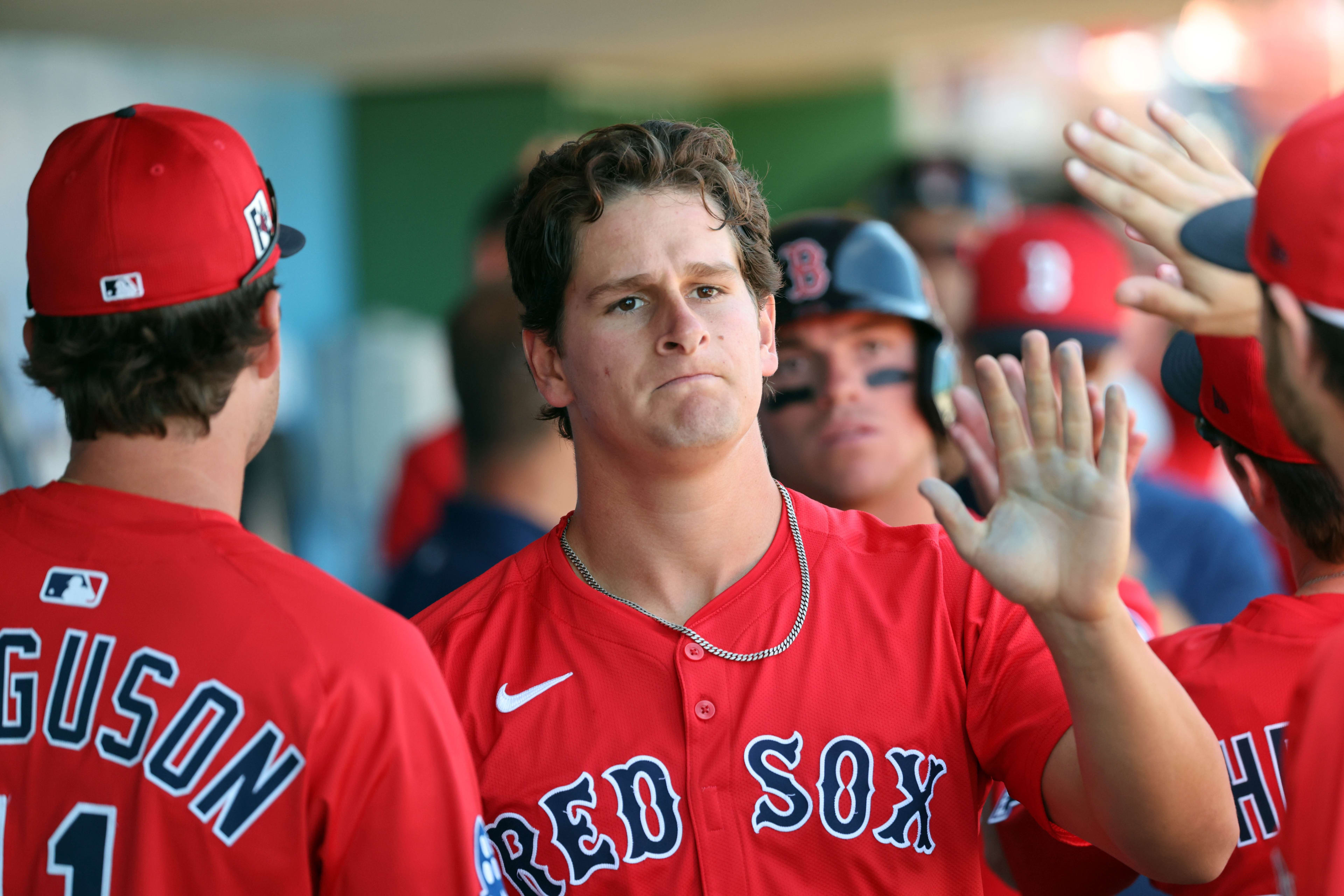 Boston Red Sox outfielder Roman Anthony (19).
