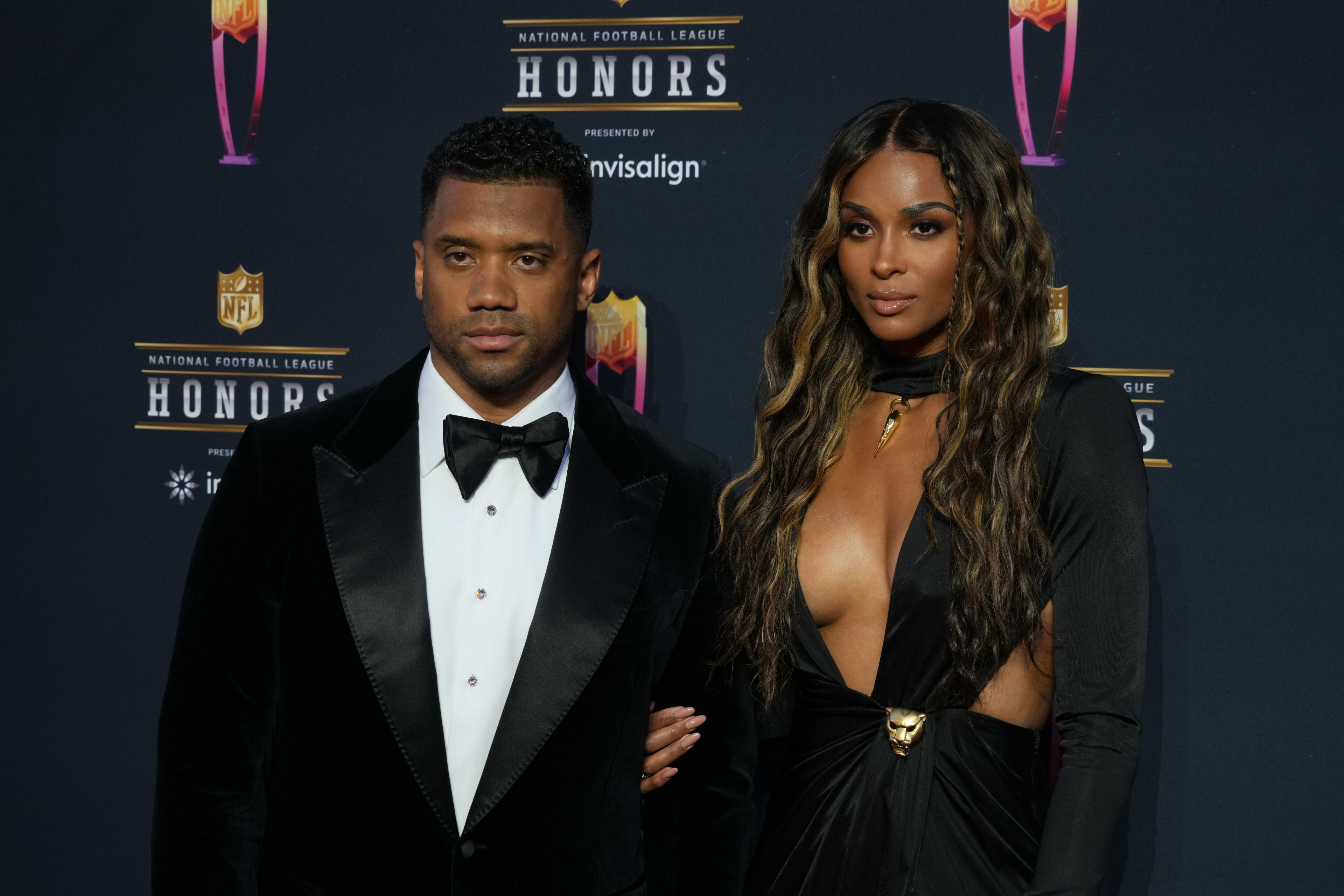 New York Giants quarterback Russell Wilson and wife Ciara.