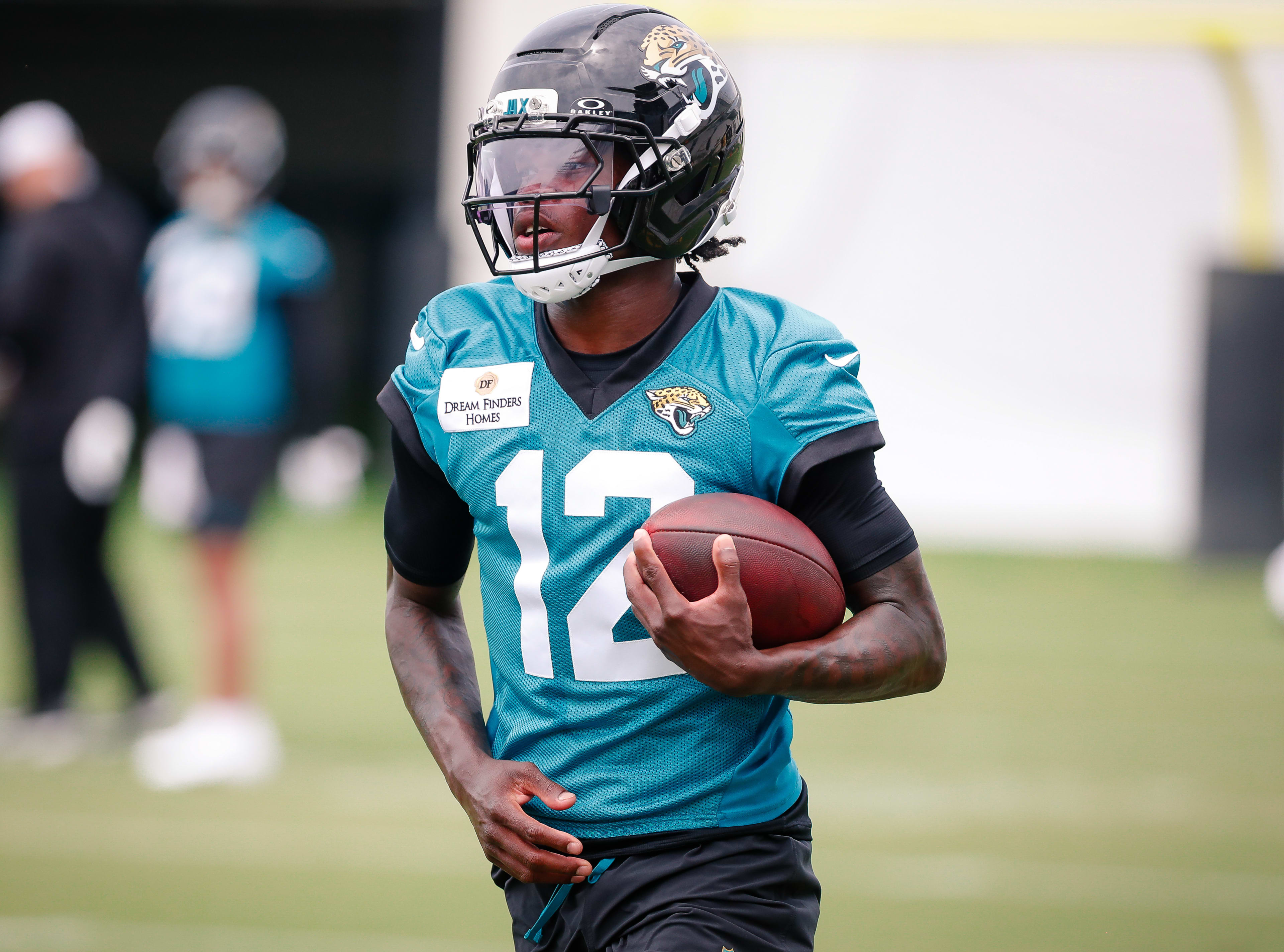 travis hunter of the jacksonville jaguars at rookie minicamp