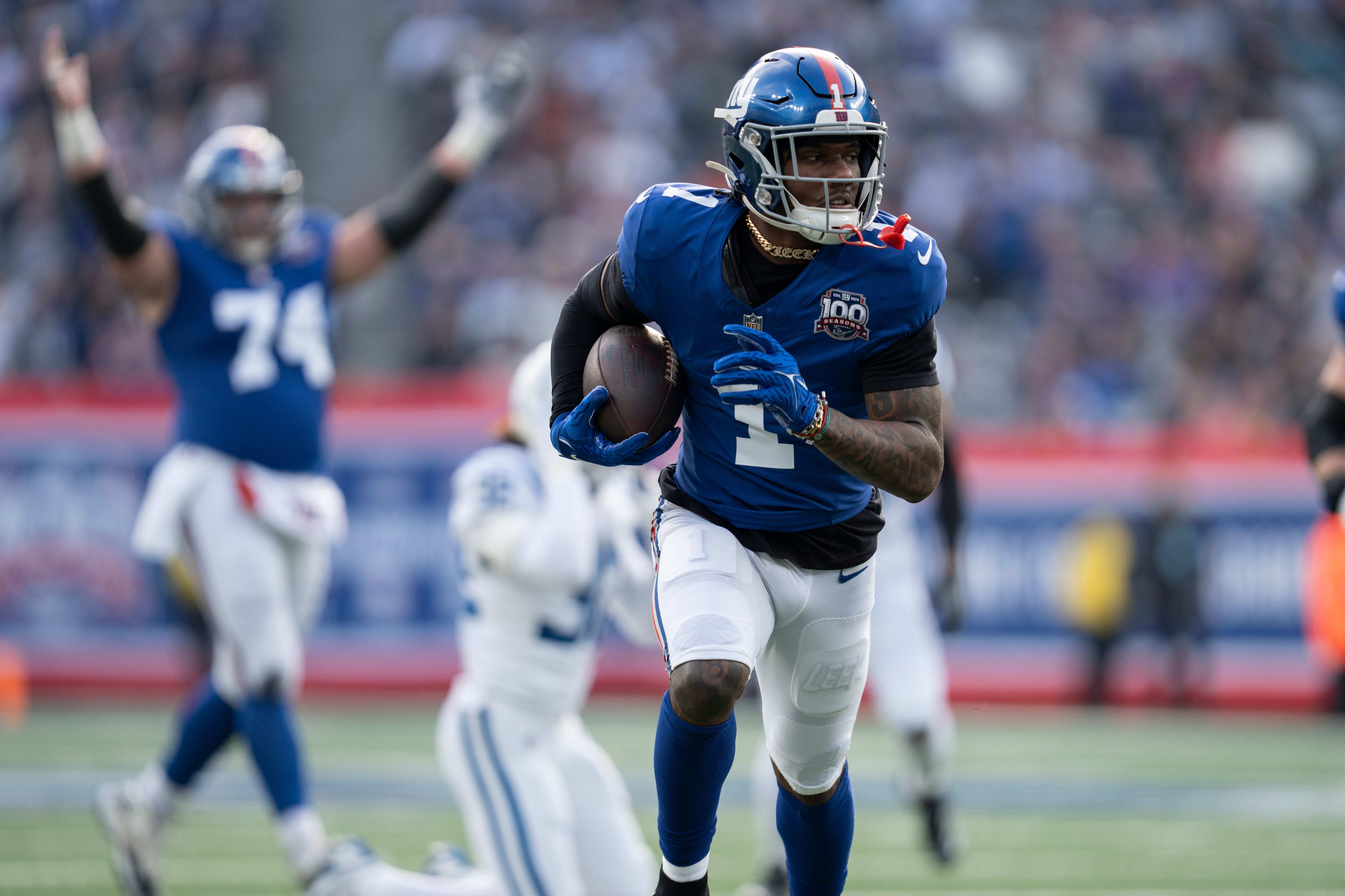 New York Giants wide receiver Malik Nabers (1).