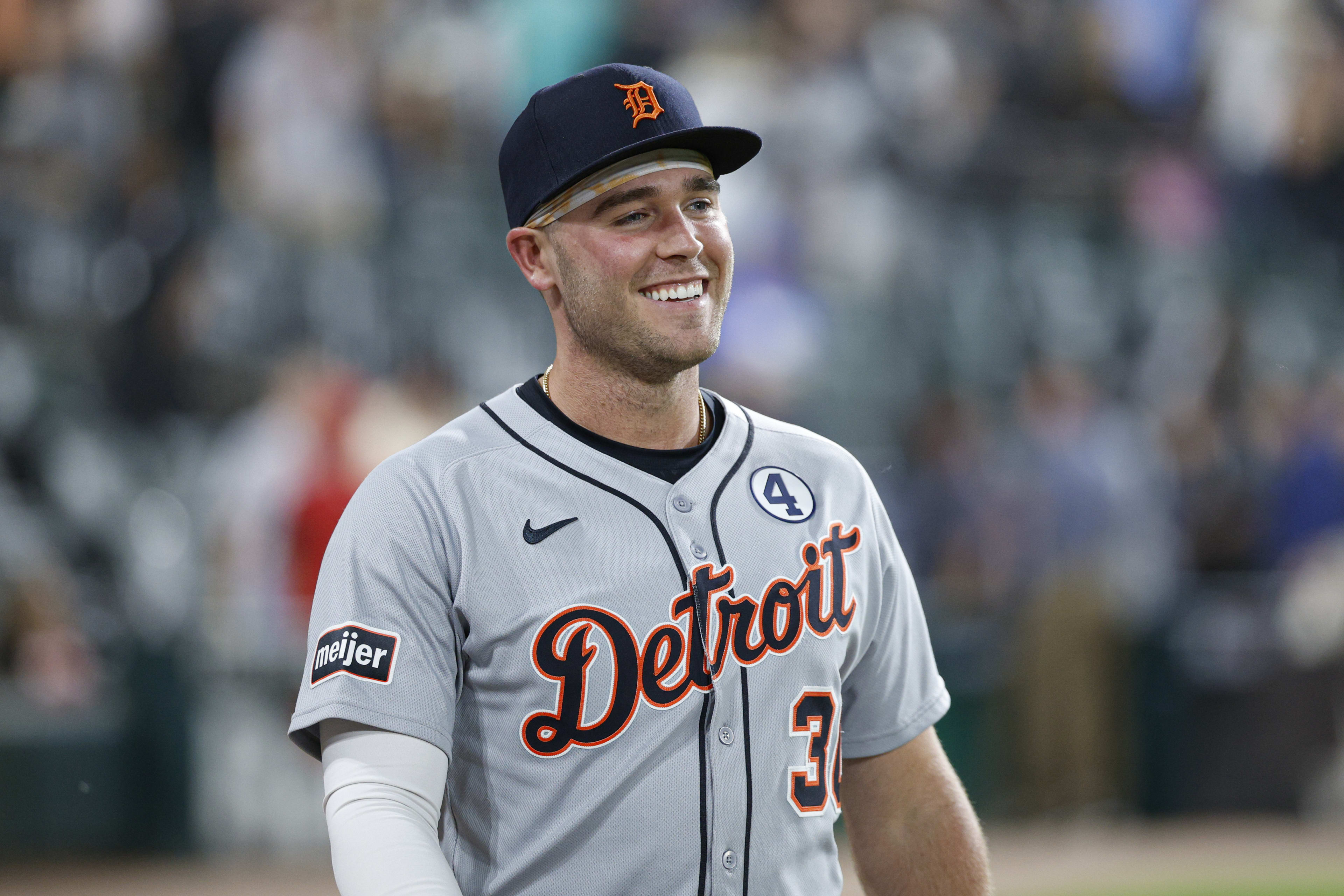 Detroit Tigers designated hitter Kerry Carpenter (30)
