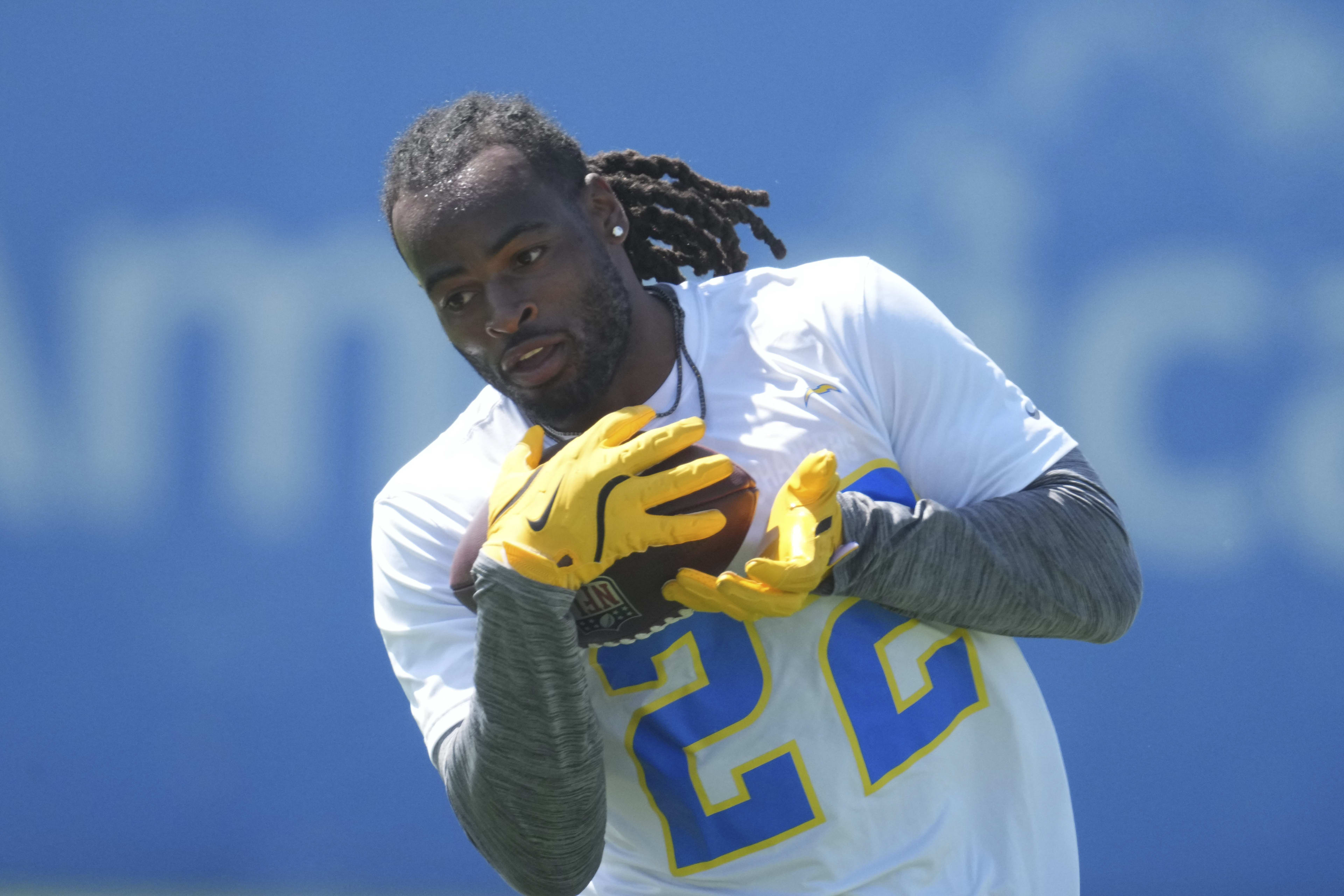 Los Angeles Chargers running back Najee Harris in May 2025