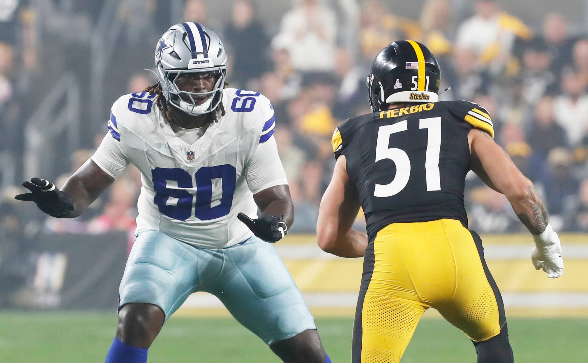 Dallas Cowboys offensive tackle Tyler Guyton (60)