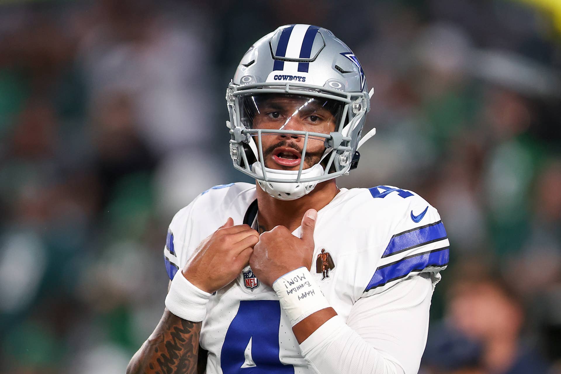 Dallas Cowboys quarterback Dak Prescott during an NFL game