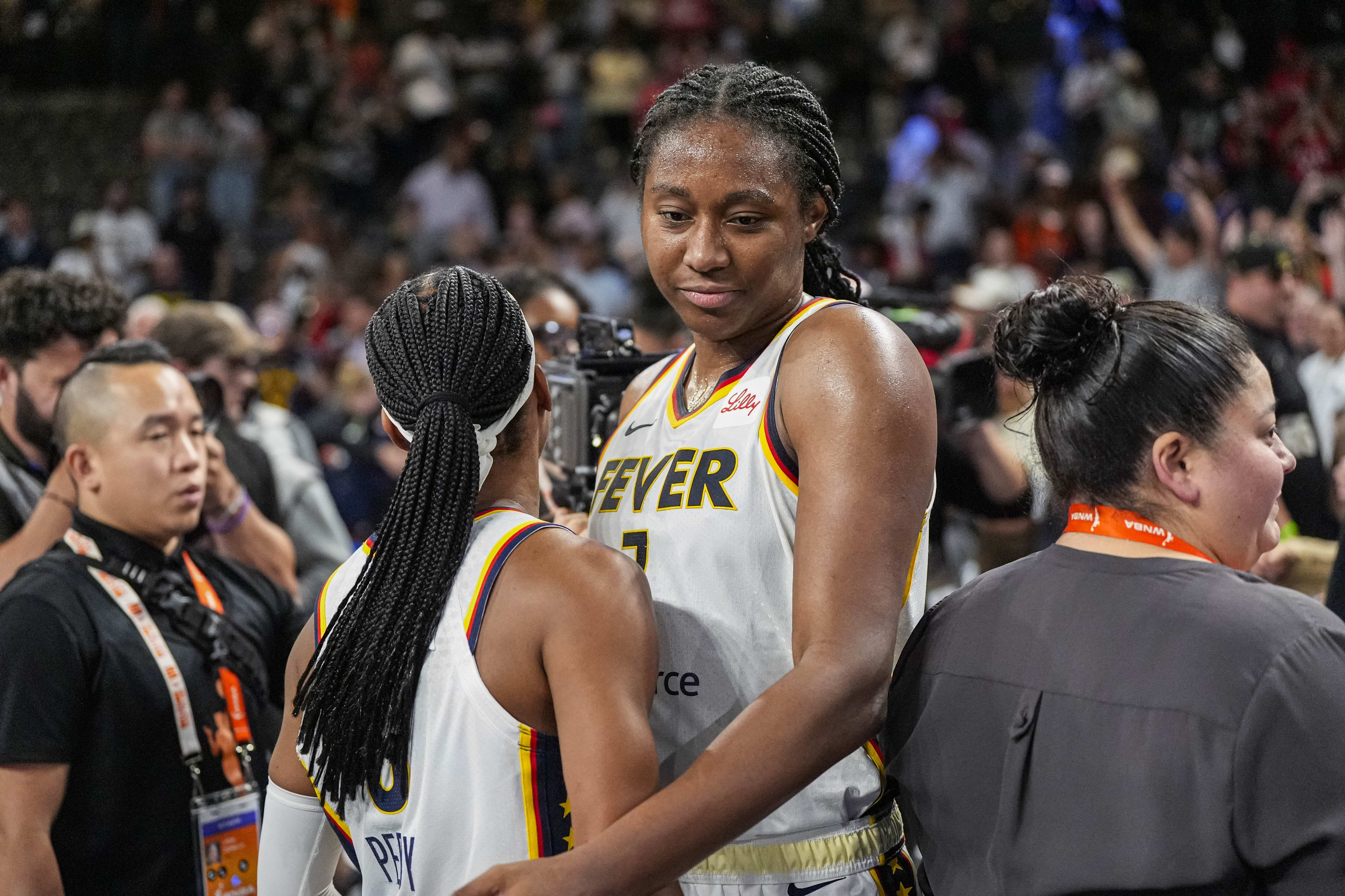 Indiana Fever forward Aliyah Boston against the Atlanta Dream