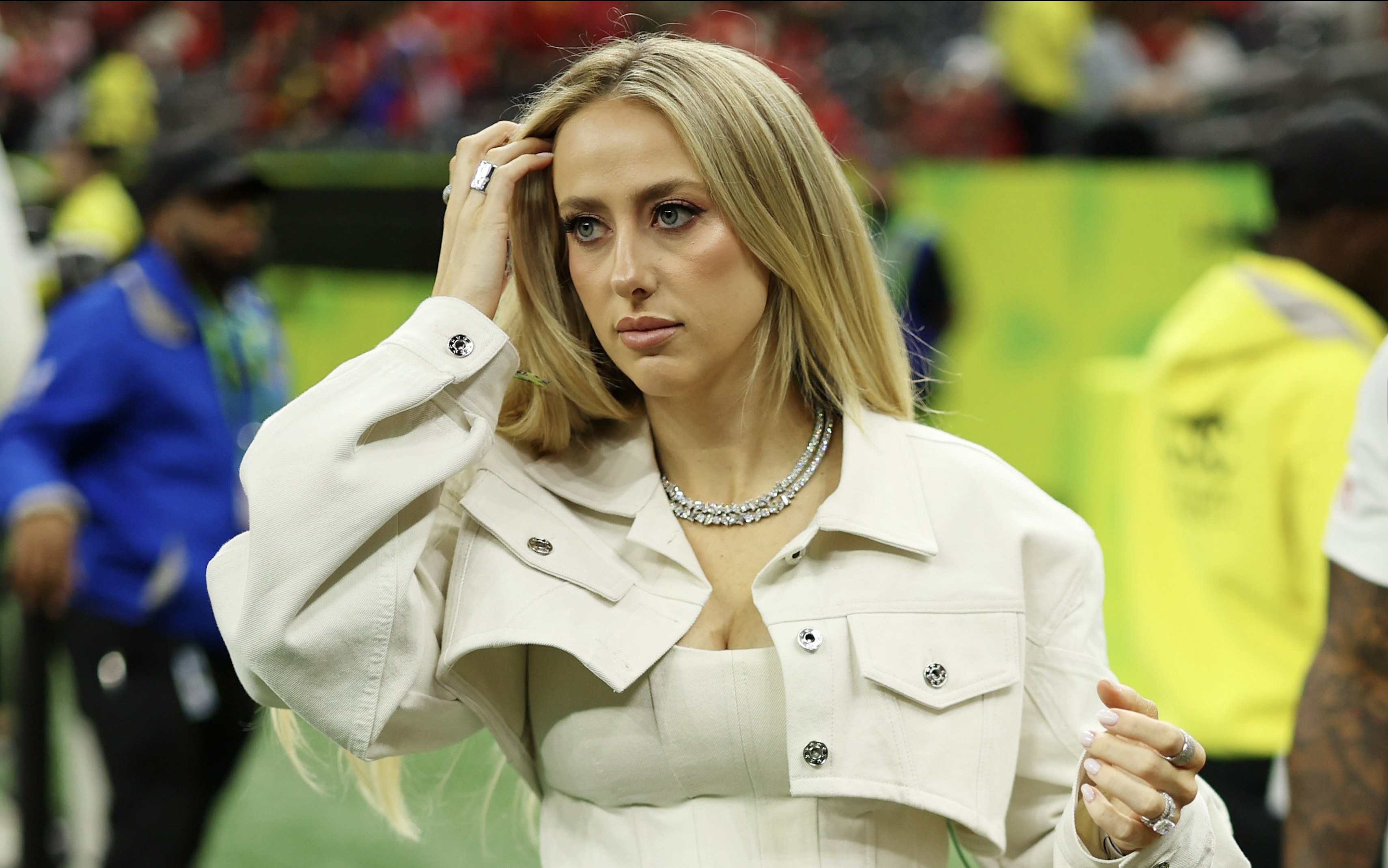 Kansas City Chiefs quarterback Patrick Mahomes’ wife Brittany Mahomes before Super Bowl LIX 