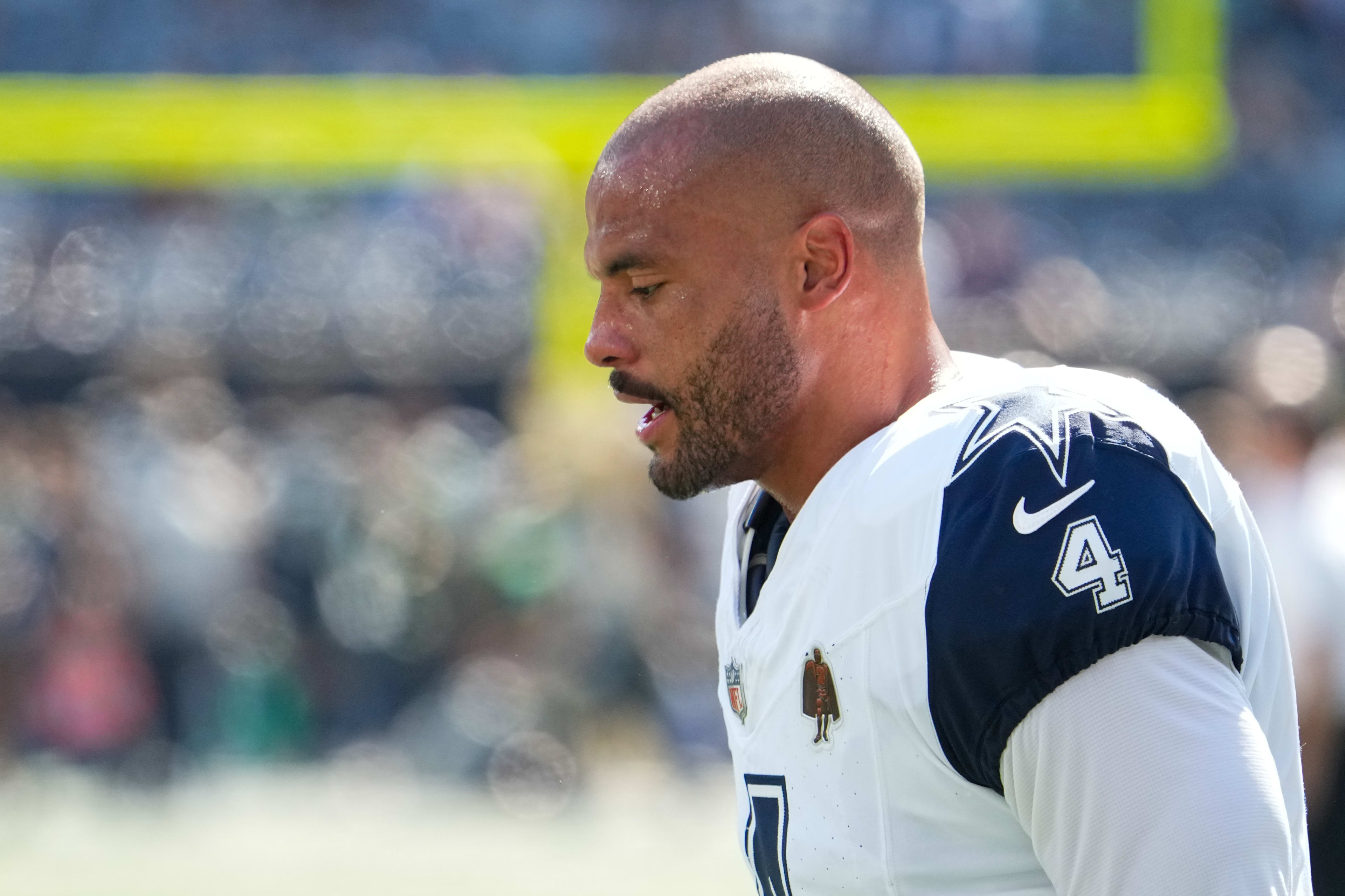 Dallas Cowboys quarterback Dak Prescott during an NFL game.
