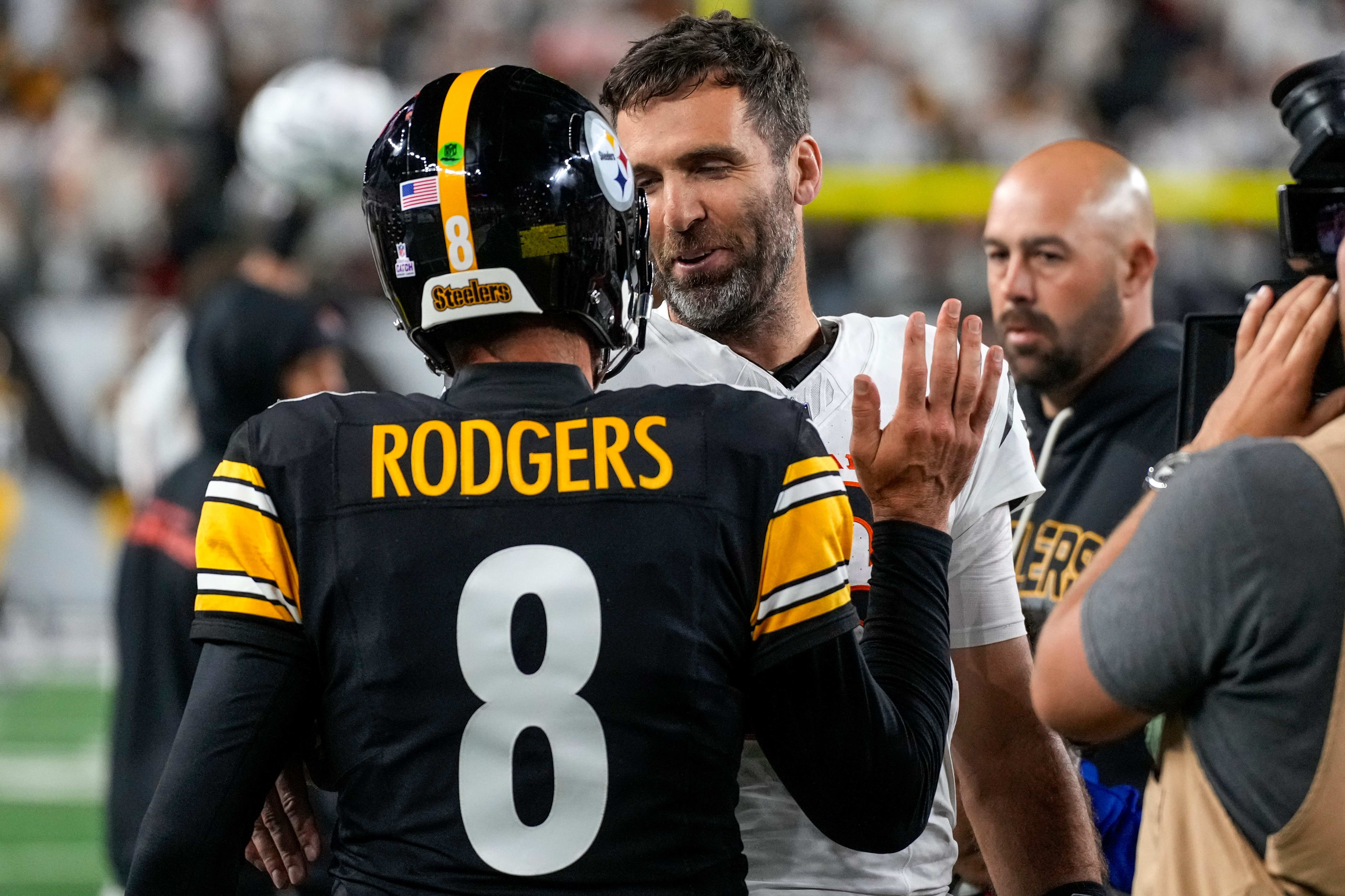 Postgame Handshake Between Joe Flacco, Aaron Rodgers Catches Attention -  Athlon Sports