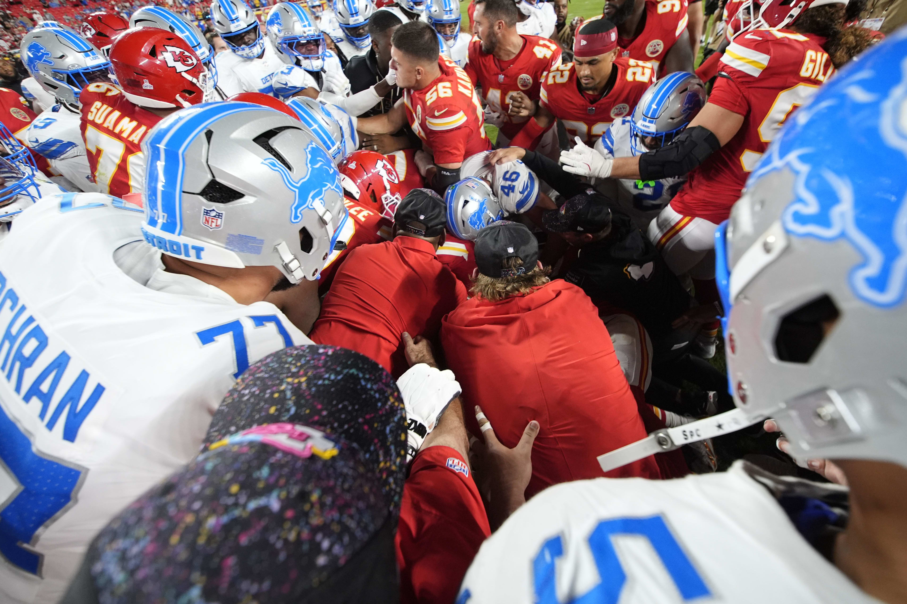 Ground Level Footage of Chiefs-Lions Scuffle is Pure Chaos - Athlon Sports