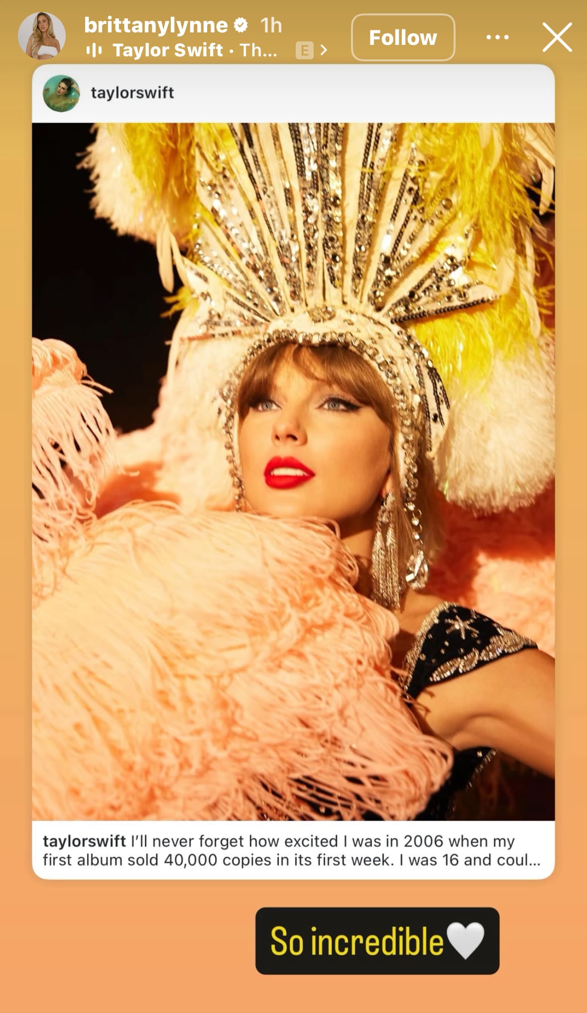 Brittany Mahomes reacts to Taylor Swift's Instagram post.