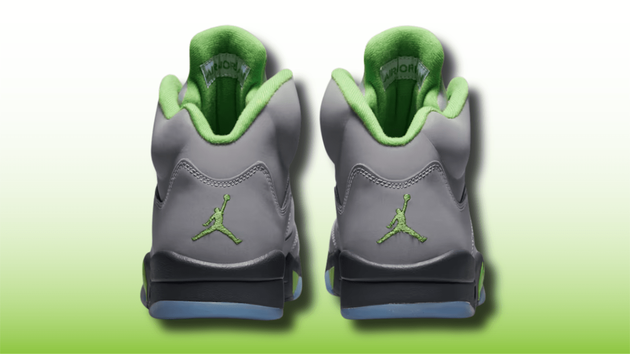 jordan retro 5 grey and green