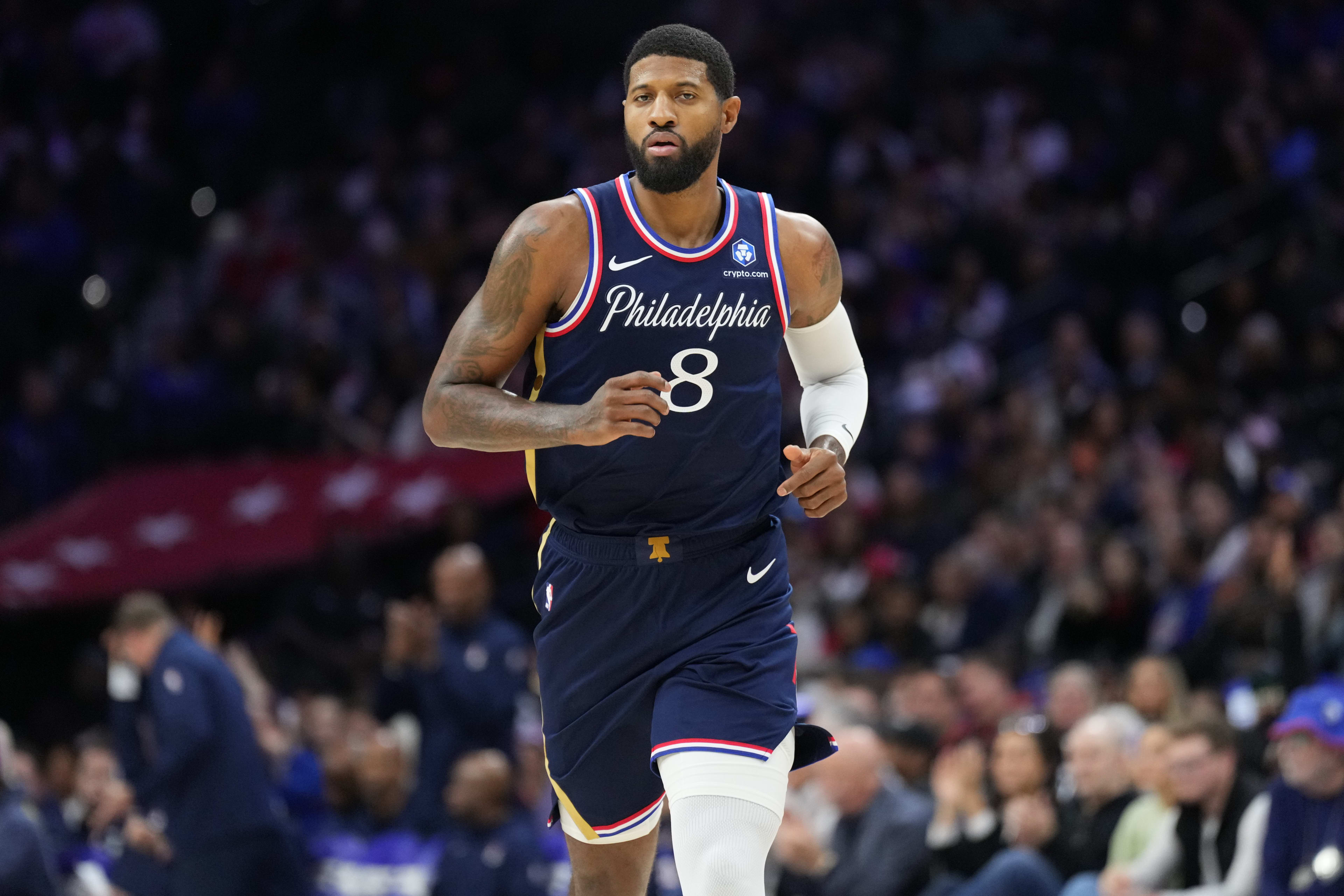 Philadelphia 76ers forward Paul George (8)