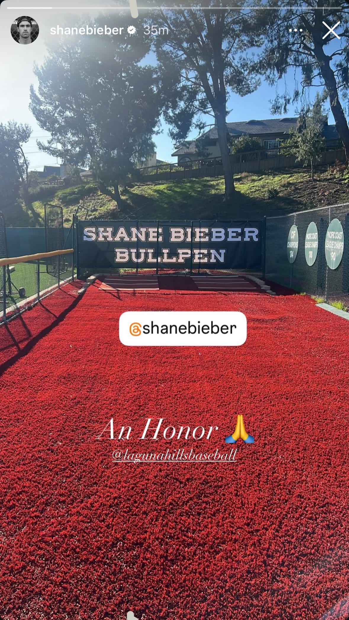 Toronto Blue Jays starting pitcher Shane Bieber's Instagram Story on Dec. 4, 2025