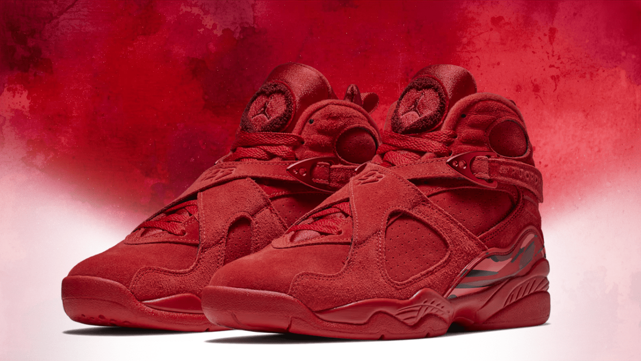 all red jordan 8 valentine's day