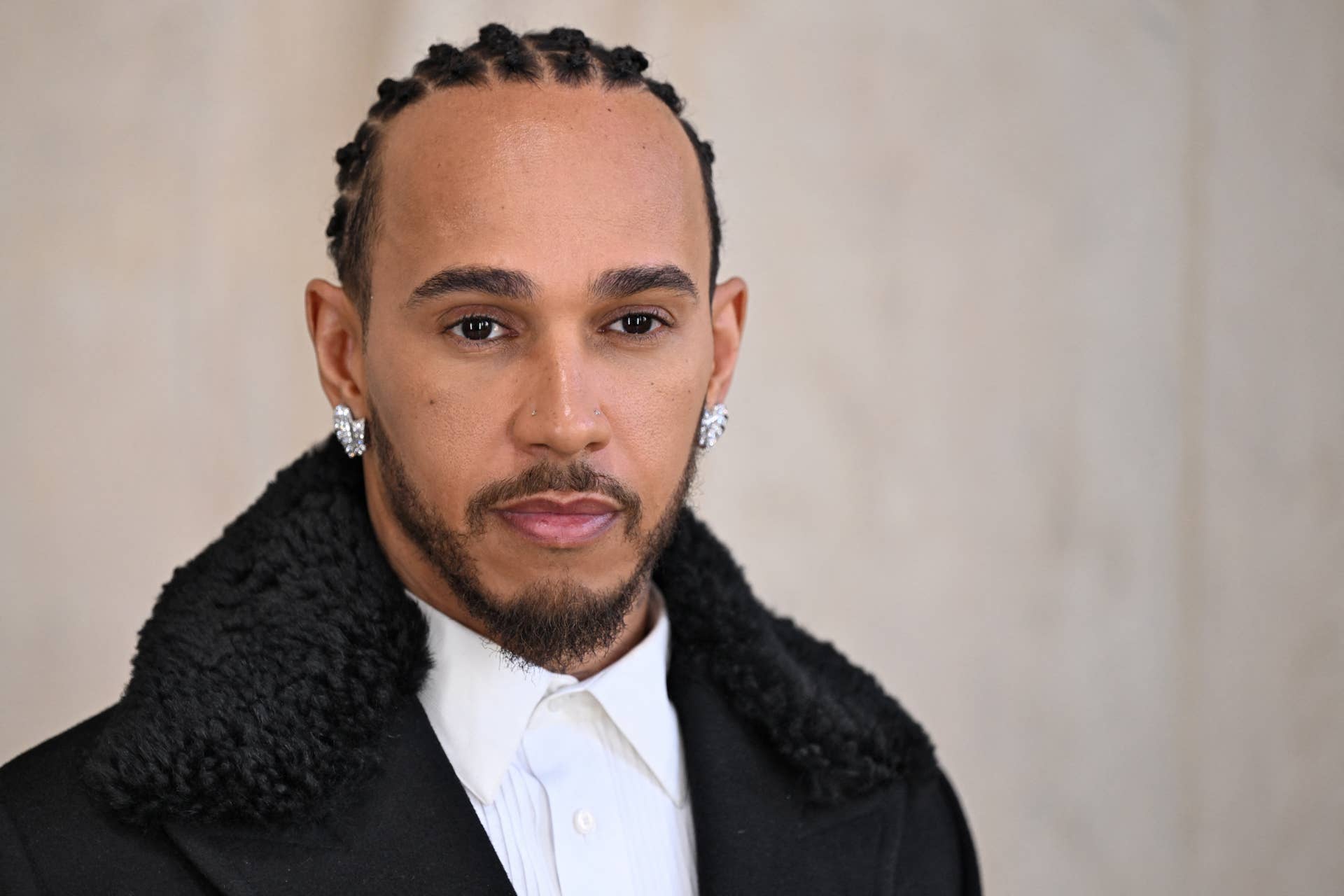 Lewis Hamilton at the Men's Paris Fashion Week.