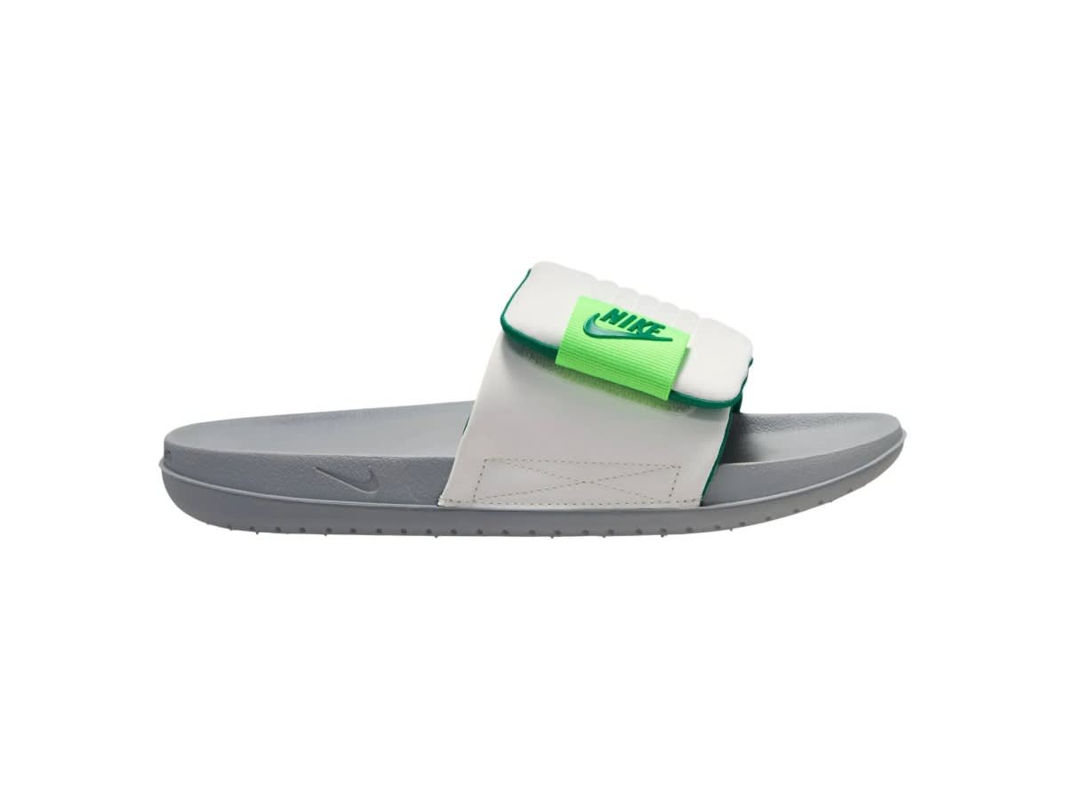 double strap nike slides white